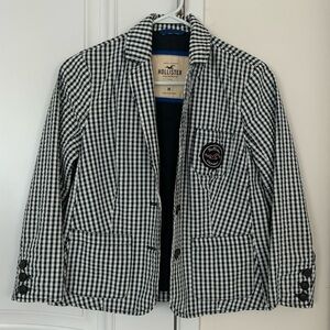 Hollister seersucker blazer navy/white, size M